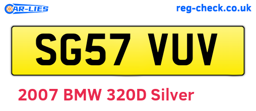 SG57VUV are the vehicle registration plates.