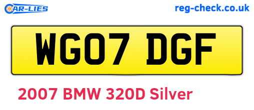 WG07DGF are the vehicle registration plates.