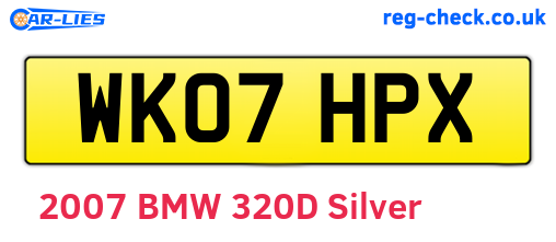 WK07HPX are the vehicle registration plates.