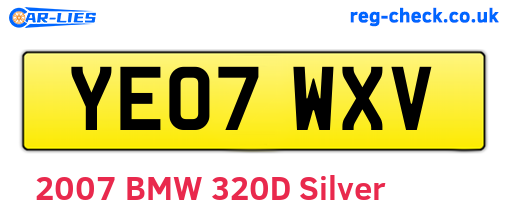 YE07WXV are the vehicle registration plates.