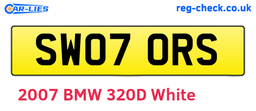 SW07ORS are the vehicle registration plates.