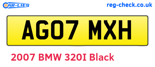 AG07MXH are the vehicle registration plates.