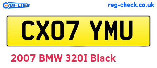 CX07YMU are the vehicle registration plates.