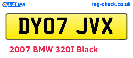 DY07JVX are the vehicle registration plates.