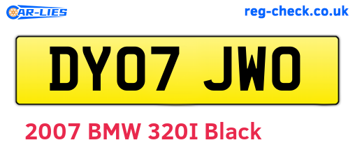 DY07JWO are the vehicle registration plates.
