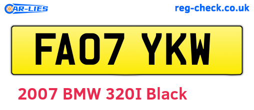 FA07YKW are the vehicle registration plates.