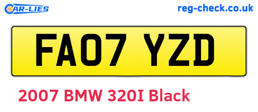 FA07YZD are the vehicle registration plates.