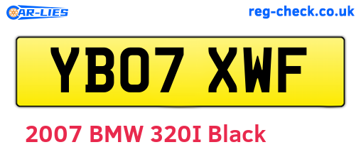 YB07XWF are the vehicle registration plates.