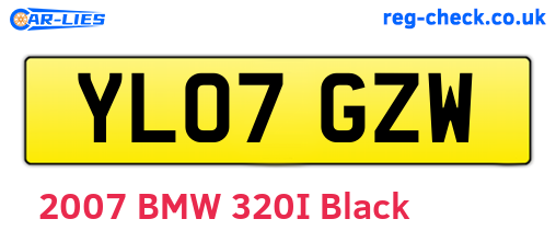 YL07GZW are the vehicle registration plates.