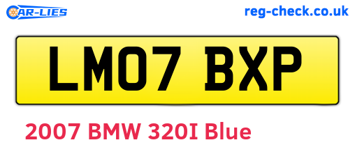 LM07BXP are the vehicle registration plates.