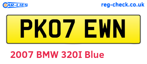 PK07EWN are the vehicle registration plates.