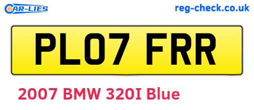 PL07FRR are the vehicle registration plates.