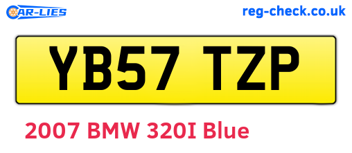 YB57TZP are the vehicle registration plates.