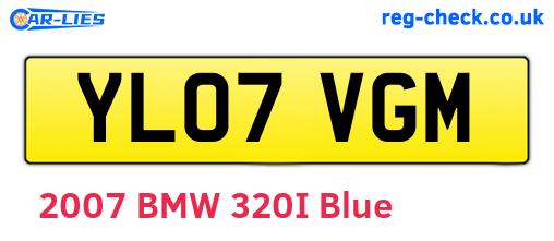 YL07VGM are the vehicle registration plates.