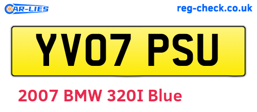YV07PSU are the vehicle registration plates.