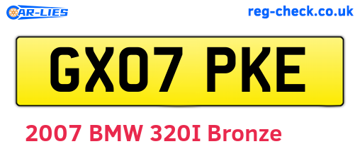 GX07PKE are the vehicle registration plates.