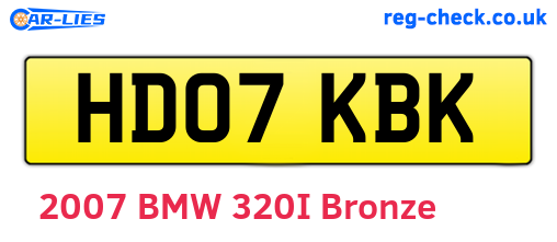 HD07KBK are the vehicle registration plates.