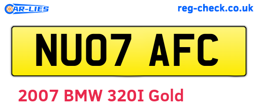 NU07AFC are the vehicle registration plates.