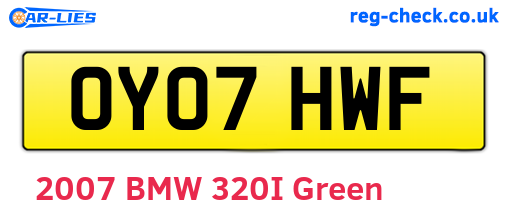 OY07HWF are the vehicle registration plates.