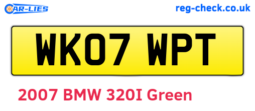 WK07WPT are the vehicle registration plates.