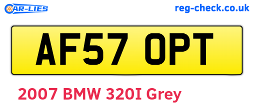 AF57OPT are the vehicle registration plates.