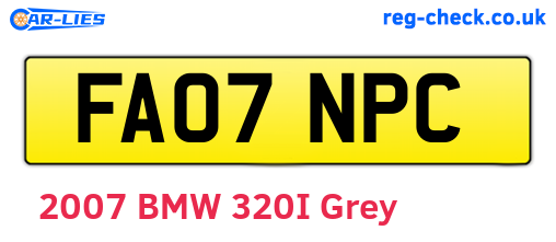 FA07NPC are the vehicle registration plates.