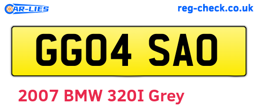 GG04SAO are the vehicle registration plates.