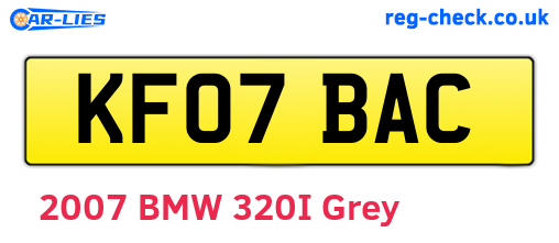 KF07BAC are the vehicle registration plates.