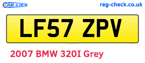 LF57ZPV are the vehicle registration plates.