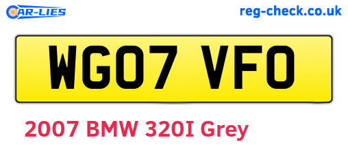 WG07VFO are the vehicle registration plates.