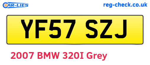 YF57SZJ are the vehicle registration plates.