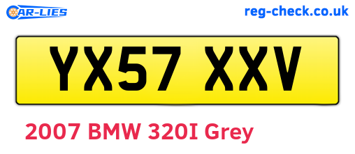 YX57XXV are the vehicle registration plates.