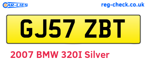 GJ57ZBT are the vehicle registration plates.