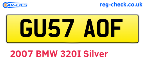 GU57AOF are the vehicle registration plates.