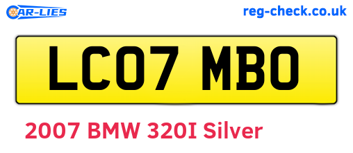 LC07MBO are the vehicle registration plates.