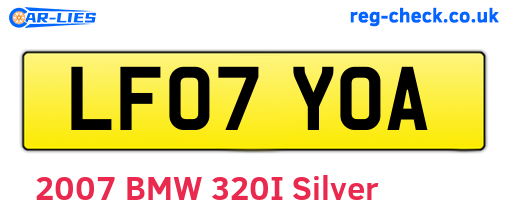 LF07YOA are the vehicle registration plates.