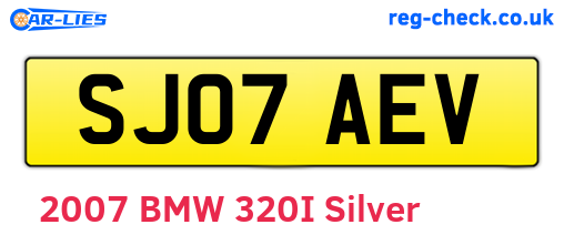SJ07AEV are the vehicle registration plates.
