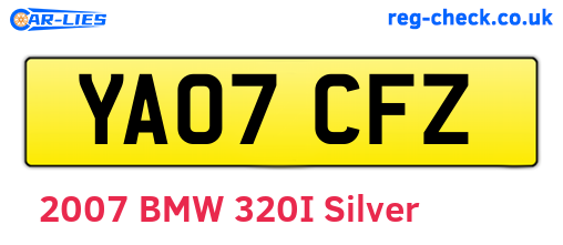 YA07CFZ are the vehicle registration plates.