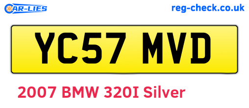 YC57MVD are the vehicle registration plates.