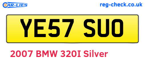YE57SUO are the vehicle registration plates.