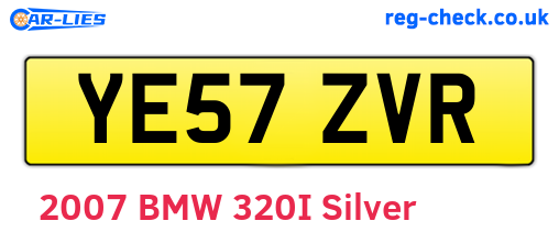 YE57ZVR are the vehicle registration plates.