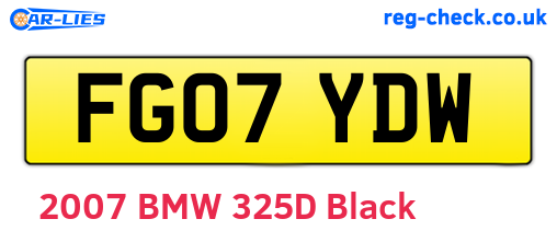 FG07YDW are the vehicle registration plates.