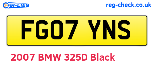 FG07YNS are the vehicle registration plates.