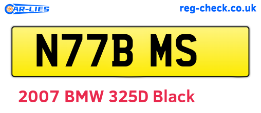 N77BMS are the vehicle registration plates.