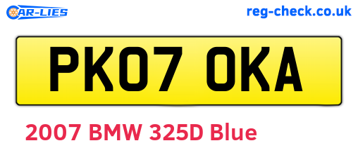 PK07OKA are the vehicle registration plates.