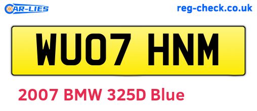 WU07HNM are the vehicle registration plates.