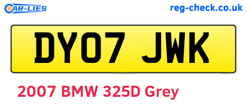 DY07JWK are the vehicle registration plates.