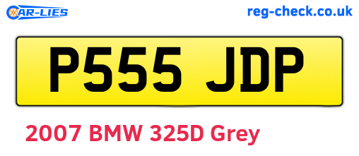 P555JDP are the vehicle registration plates.