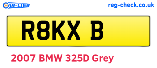 R8KXB are the vehicle registration plates.