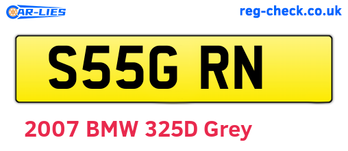 S55GRN are the vehicle registration plates.